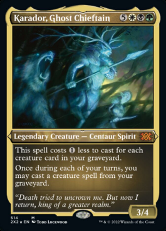 Karador, Ghost Chieftain (Foil Etched) [Double Masters 2022] | Odin's Place