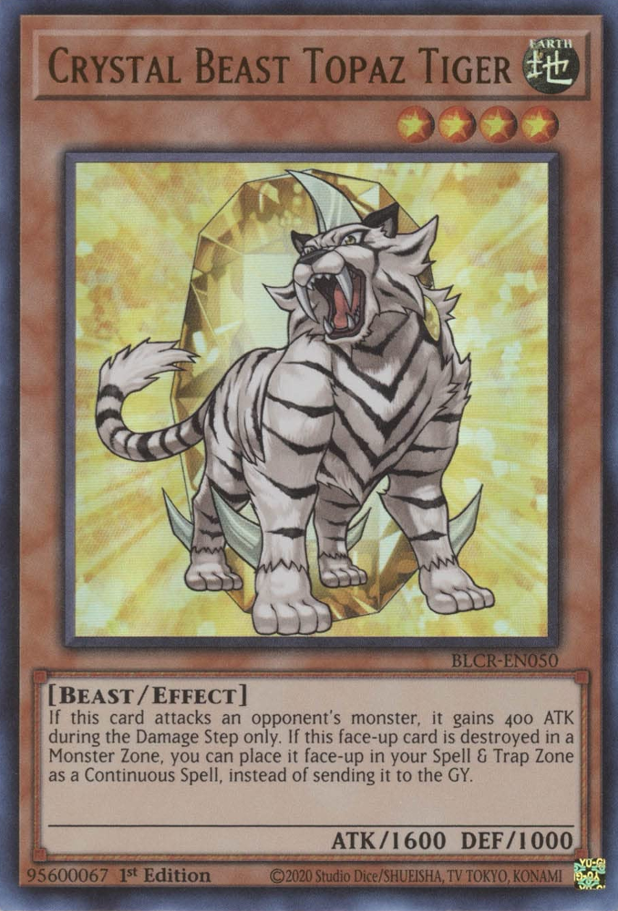 Crystal Beast Topaz Tiger [BLCR-EN050] Ultra Rare | Odin's Place