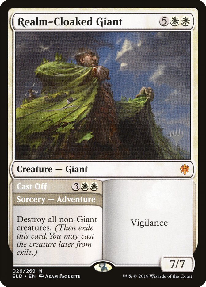 Realm-Cloaked Giant // Cast Off (Promo Pack) [Throne of Eldraine Promos] | Odin's Place