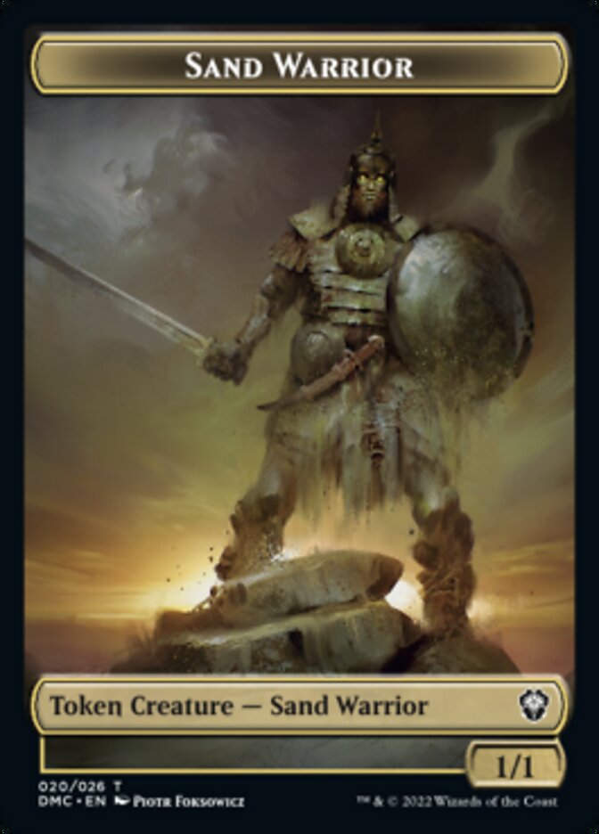 Soldier // Sand Warrior Double-Sided Token [Dominaria United Tokens] | Odin's Place