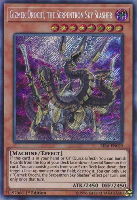 Gizmek Orochi, the Serpentron Sky Slasher [RIRA-EN029] Secret Rare | Odin's Place