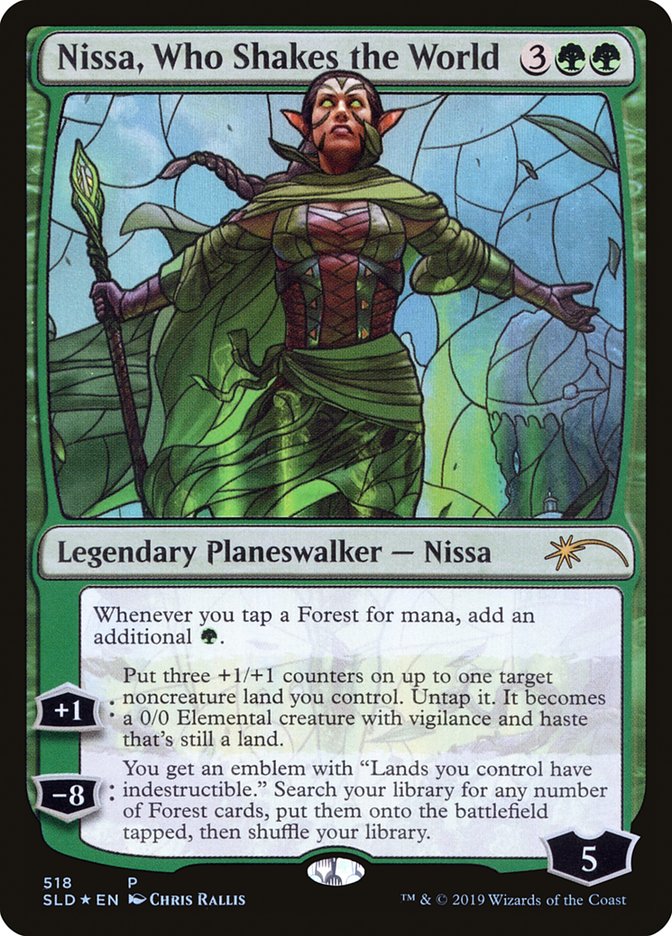 Nissa, Who Shakes the World (Stained Glass) [Secret Lair Drop Promos] | Odin's Place