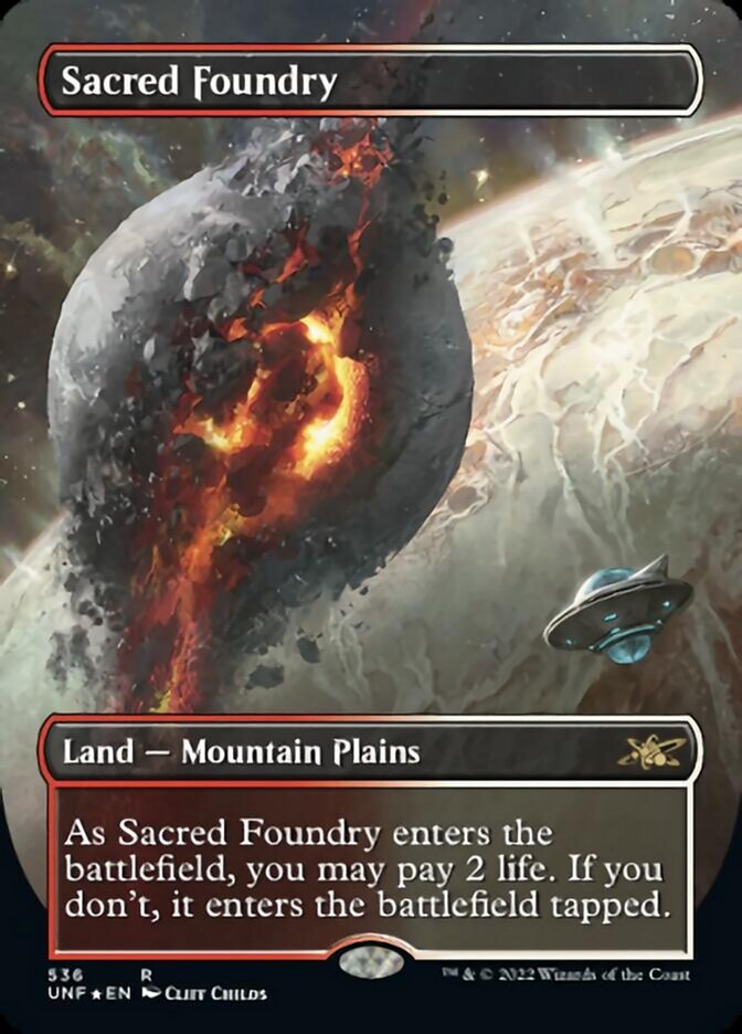 Sacred Foundry (Borderless) (Galaxy Foil) [Unfinity] | Odin's Place