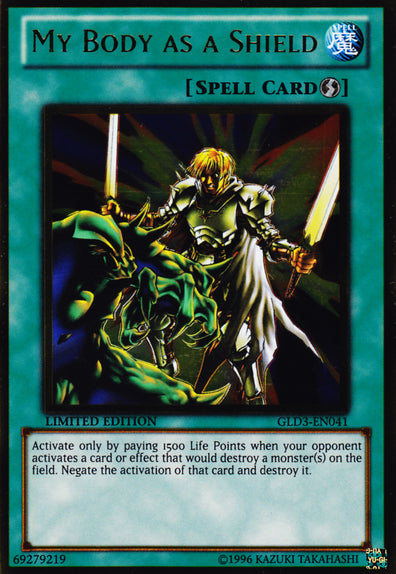 My Body as a Shield [GLD3-EN041] Gold Rare | Odin's Place