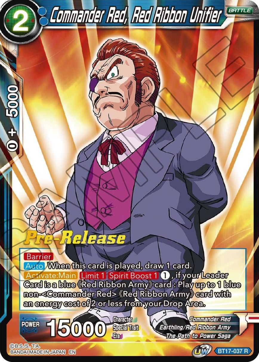 Commander Red, Red Ribbon Unifier (BT17-037) [Ultimate Squad Prerelease Promos] | Odin's Place