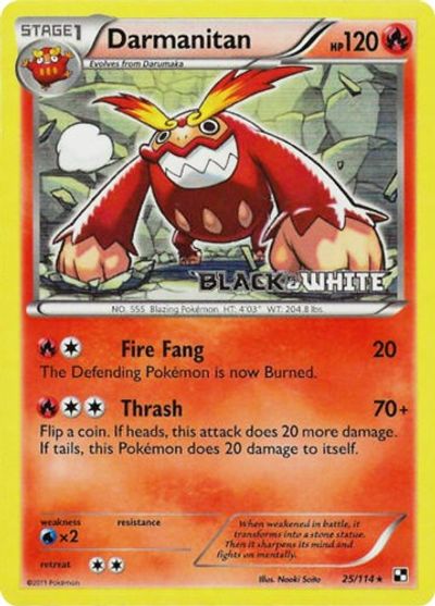 Darmanitan (25/114) (Prerelease Promo) [Black & White: Black Star Promos] | Odin's Place
