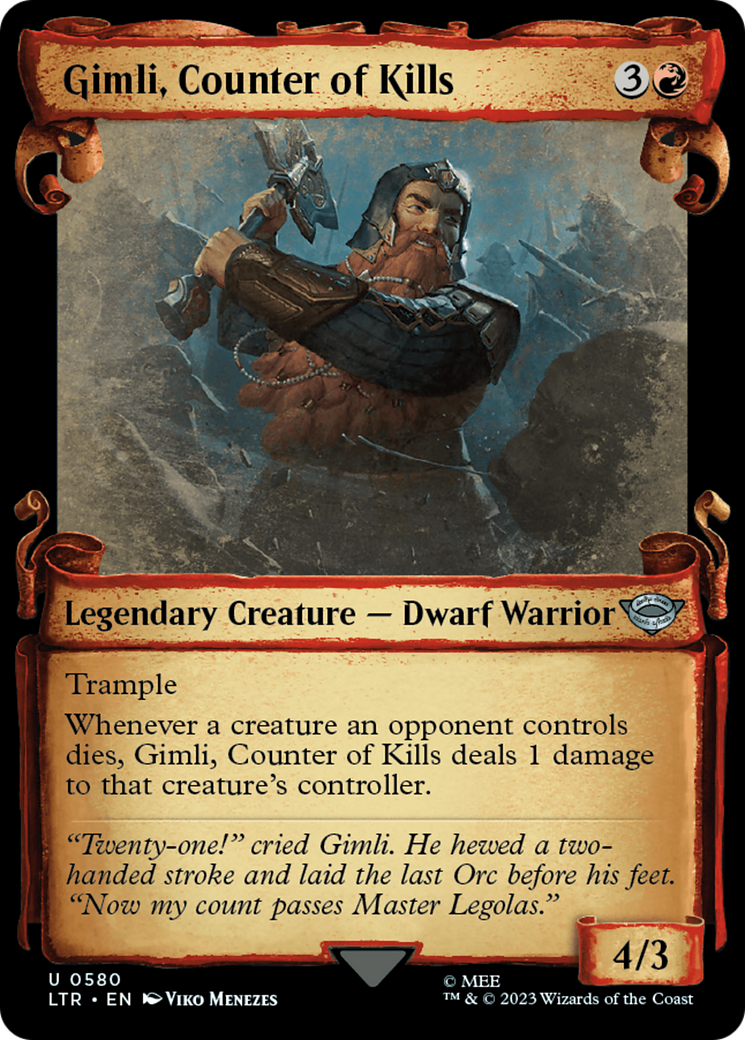 Gimli, Counter of Kills [The Lord of the Rings: Tales of Middle-Earth Showcase Scrolls] | Odin's Place