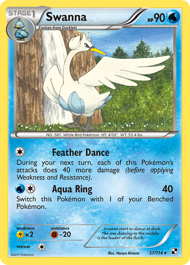Swanna (37/114) [Black & White: Base Set] | Odin's Place