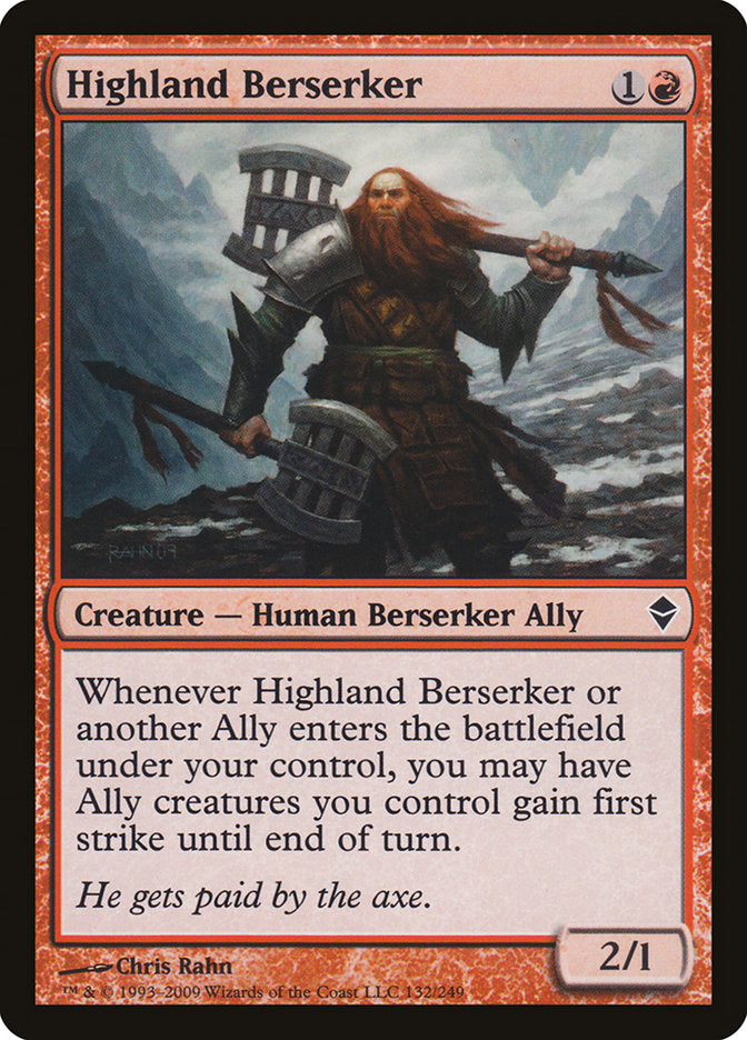 Highland Berserker (132) [Zendikar] | Odin's Place