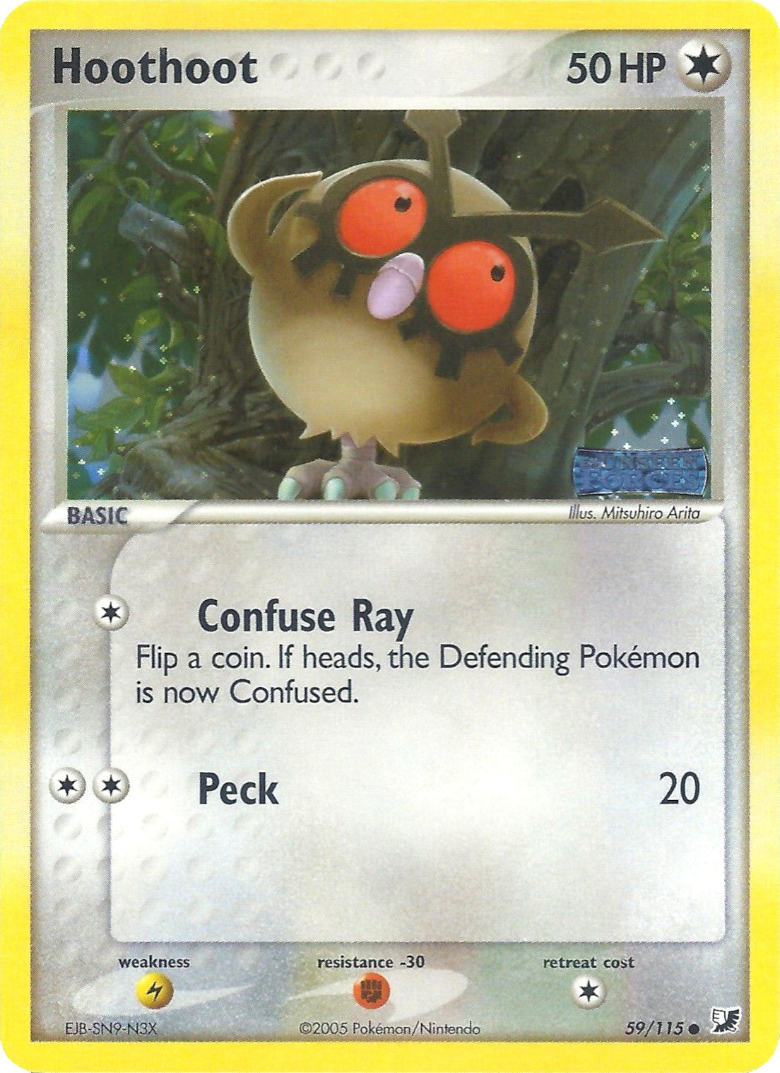 Hoothoot (59/115) (Stamped) [EX: Unseen Forces] | Odin's Place