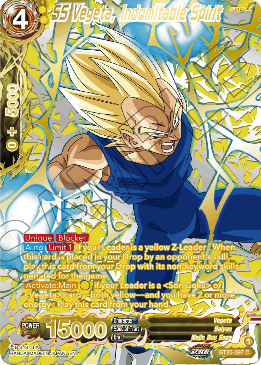 SS Vegeta, Indomitable Spirit (Gold-Stamped) (BT20-097) [Power Absorbed] | Odin's Place