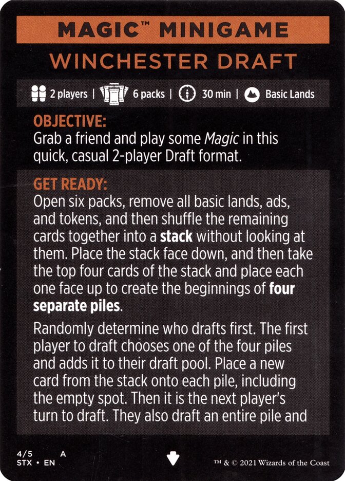 Winchester Draft (Magic Minigame) [Strixhaven: School of Mages Minigame] | Odin's Place