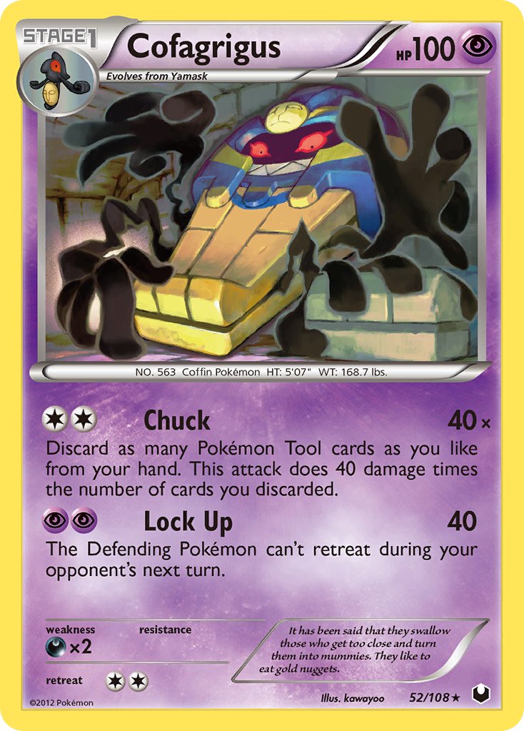 Cofagrigus (52/108) (Cracked Ice Holo) (Theme Deck Exclusive) [Black & White: Dark Explorers] | Odin's Place