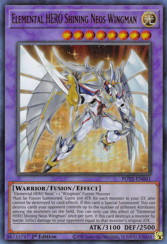 Elemental HERO Shining Neos Wingman [POTE-EN041] Ultra Rare | Odin's Place