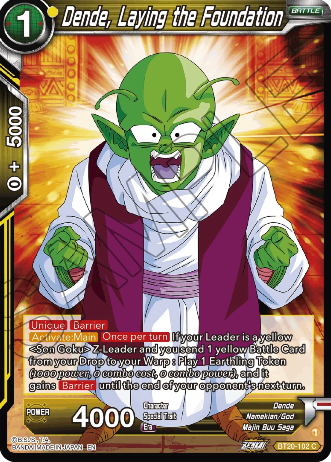 Dende, Laying the Foundation (BT20-102) [Power Absorbed] | Odin's Place