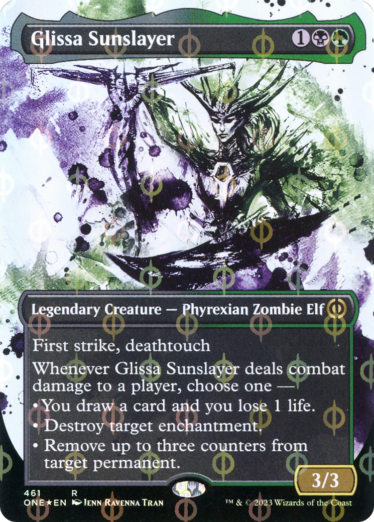 Glissa Sunslayer (Borderless Ichor Step-and-Compleat Foil) [Phyrexia: All Will Be One] | Odin's Place