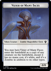 Vizier of Many Faces // Zombie Double-Sided Token [Murders at Karlov Manor Commander Tokens] | Odin's Place