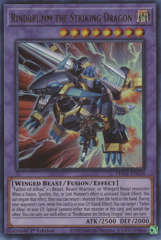 Rindbrumm the Striking Dragon [PHHY-EN034] Ultra Rare | Odin's Place
