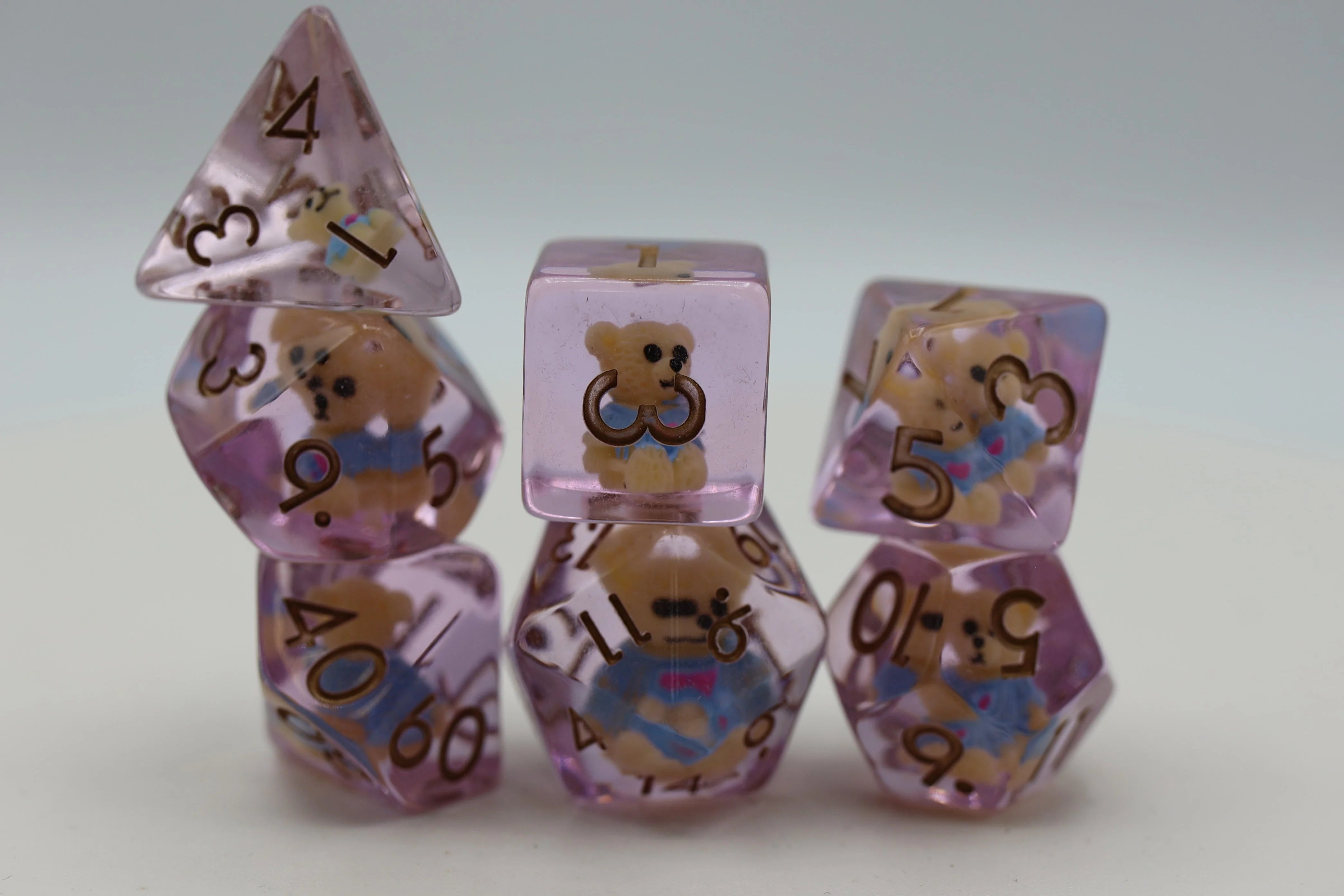 Foam Brain Teddy Bear Poly 7 Dice Set | Odin's Place