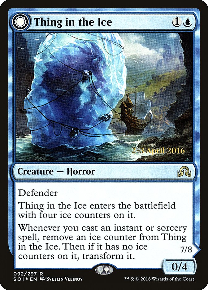 Thing in the Ice // Awoken Horror [Shadows over Innistrad Prerelease Promos] | Odin's Place