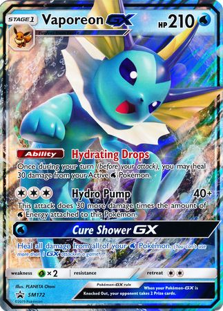 Vaporeon GX (SM172) (Jumbo Card) [Sun & Moon: Black Star Promos] | Odin's Place