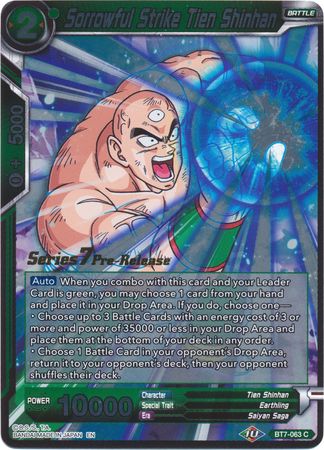 Sorrowful Strike Tien Shinhan (BT7-063_PR) [Assault of the Saiyans Prerelease Promos] | Odin's Place