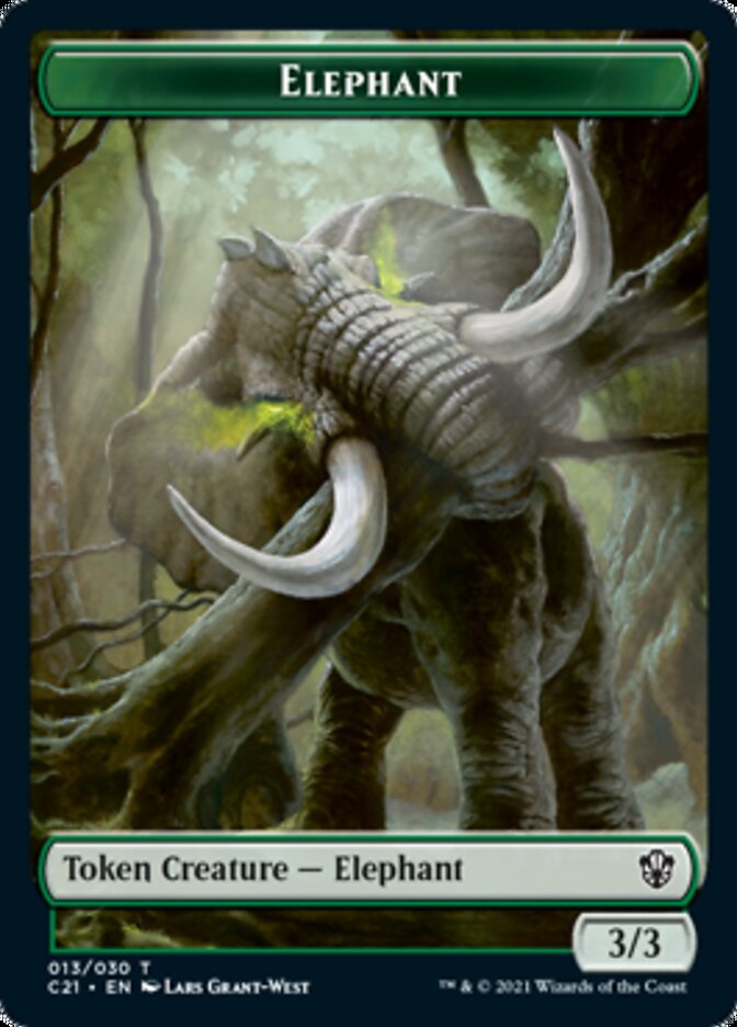 Frog Lizard // Elephant Double-Sided Token [Commander 2021 Tokens] | Odin's Place