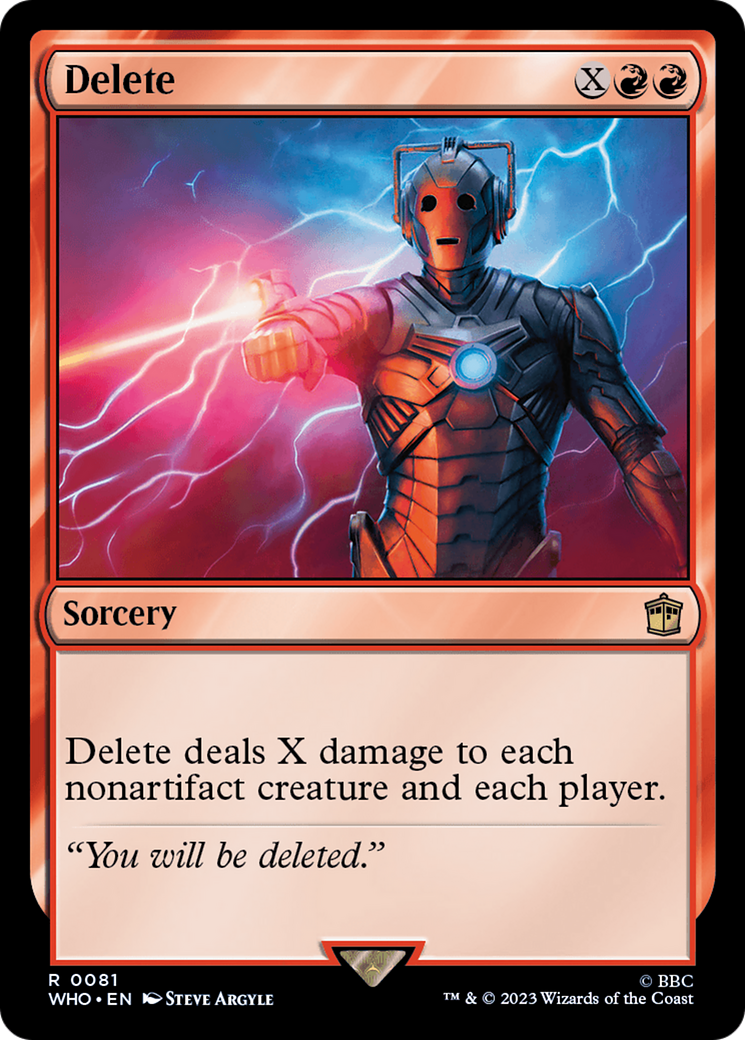 Delete [Doctor Who] | Odin's Place