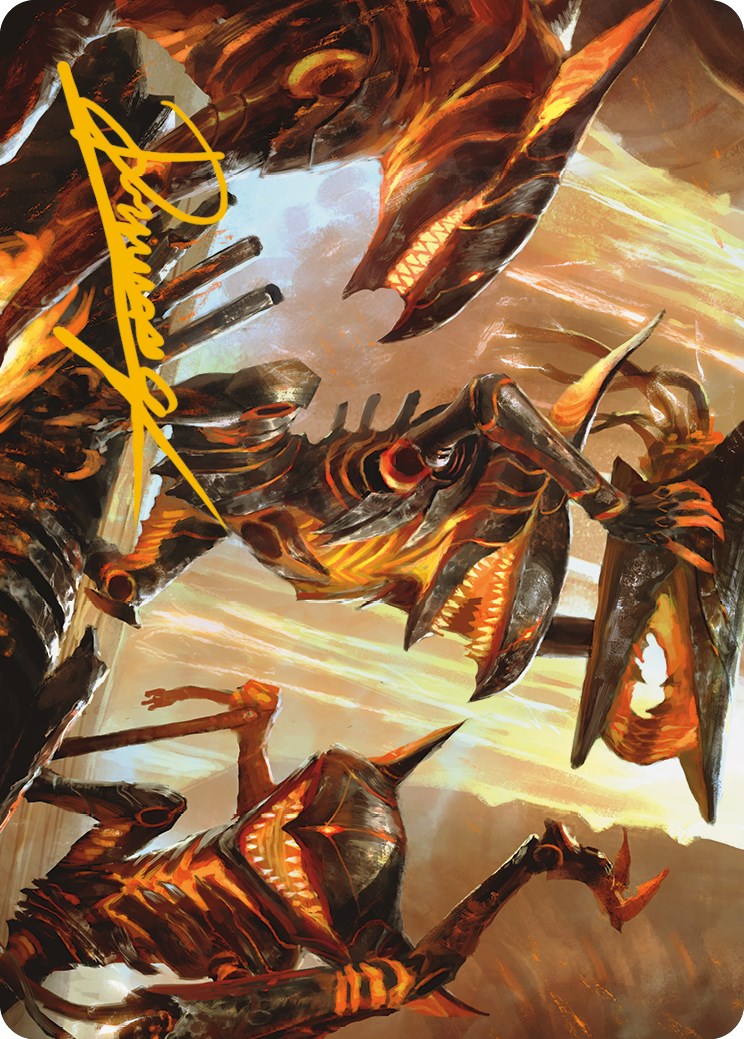 Gleeful Demolition Art Card (Gold-Stamped Signature) [Phyrexia: All Will Be One Art Series] | Odin's Place