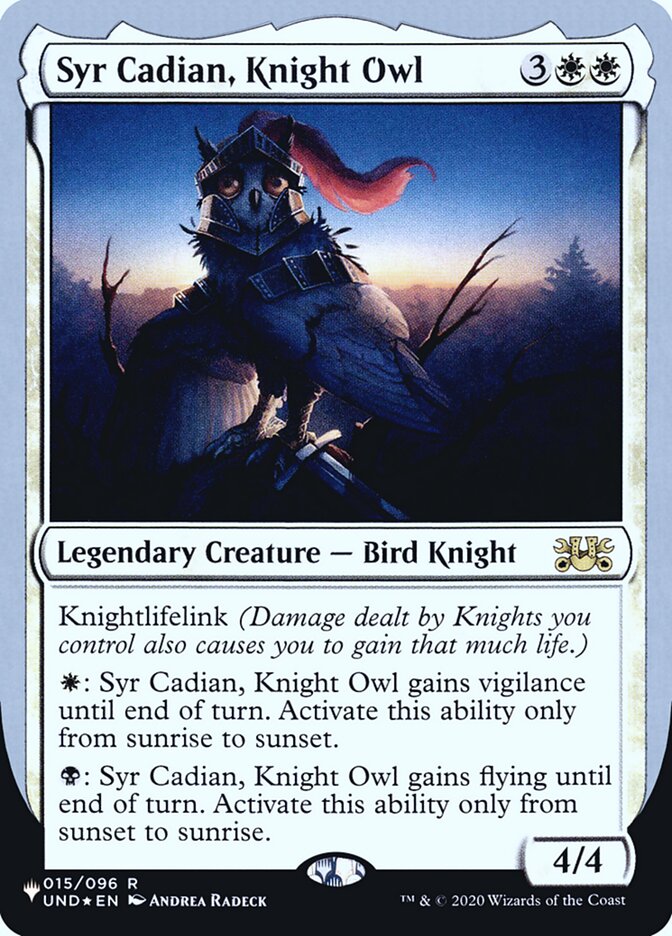 Syr Cadian, Knight Owl (Unfinity Foil Edition) [The List] | Odin's Place