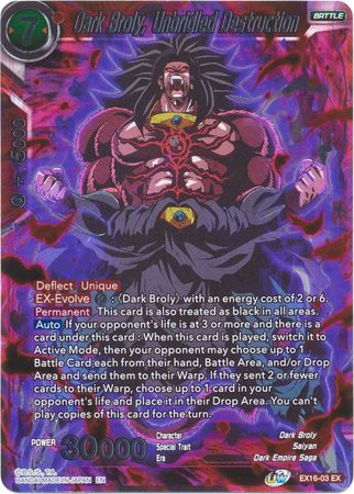 Dark Broly, Unbridled Destruction (EX16-03) [Ultimate Deck] | Odin's Place