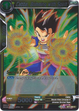 Cabba, Brimming with Spirit (BT7-082_PR) [Assault of the Saiyans Prerelease Promos] | Odin's Place