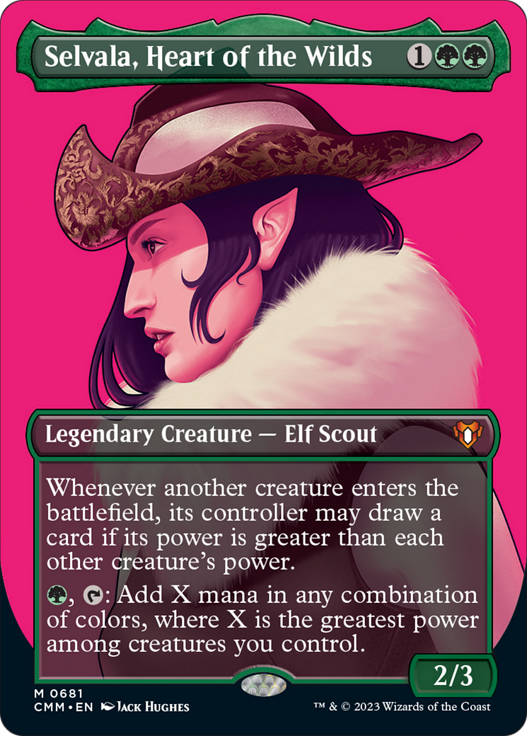 Selvala, Heart of the Wilds (Borderless Profile) [Commander Masters] | Odin's Place