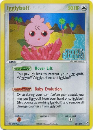 Igglybuff (21/100) (Stamped) [EX: Crystal Guardians] | Odin's Place