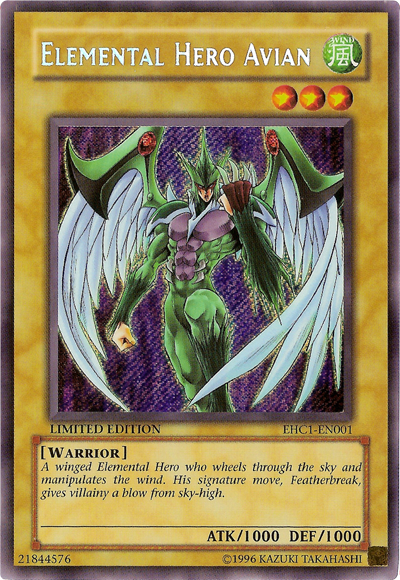 Elemental Hero Avian [EHC1-EN001] Secret Rare | Odin's Place
