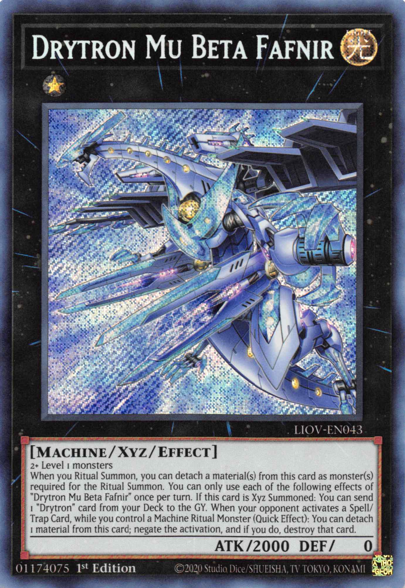 Drytron Mu Beta Fafnir [LIOV-EN043] Secret Rare | Odin's Place