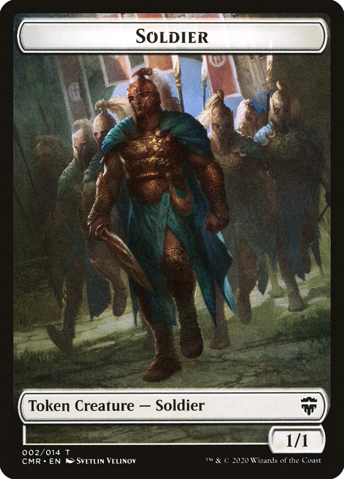 Dragon // Soldier Double-Sided Token [Commander Legends Tokens] | Odin's Place