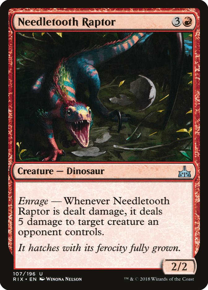 Needletooth Raptor (107) [Rivals of Ixalan] | Odin's Place
