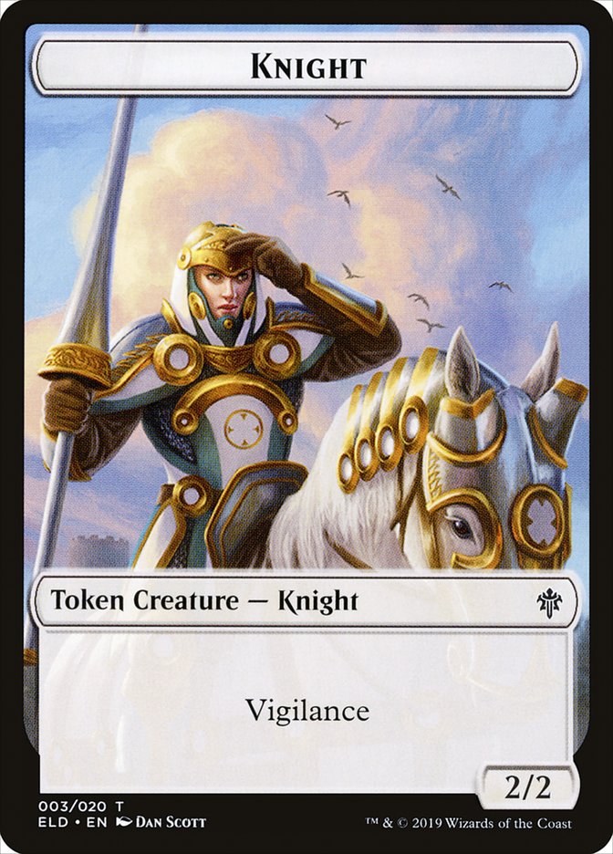 Knight Token [Throne of Eldraine Tokens] | Odin's Place