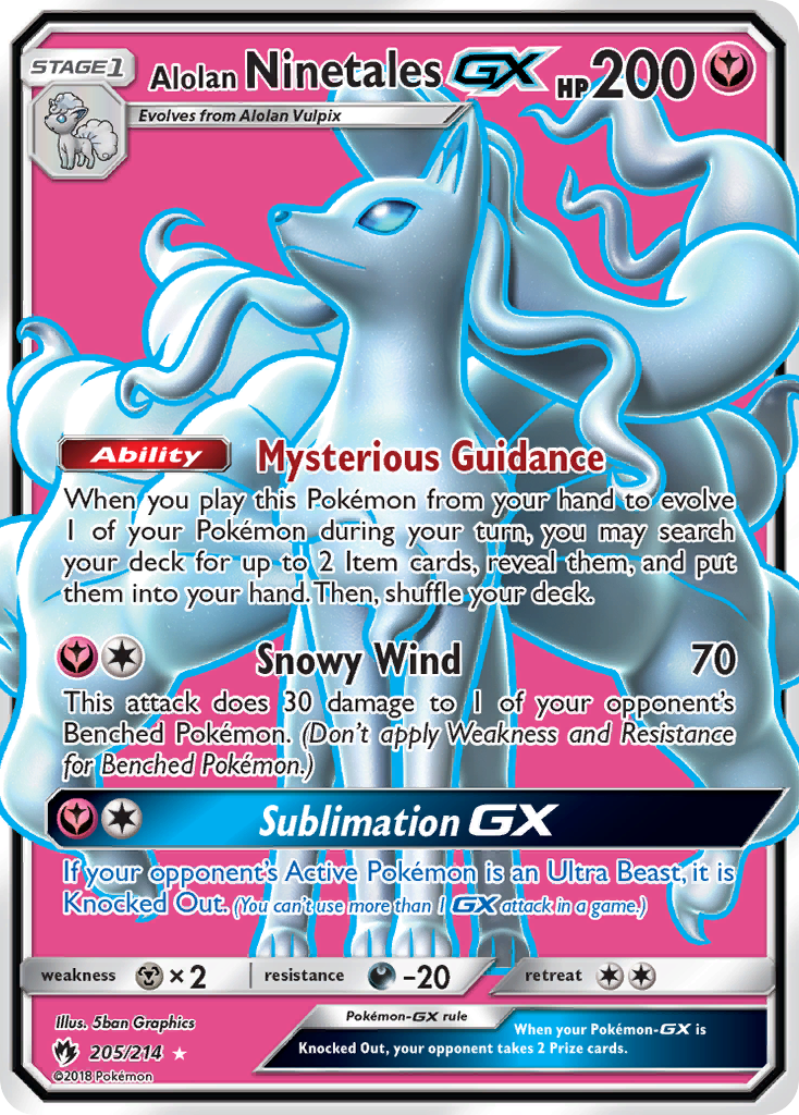Alolan Ninetales GX (205/214) [Sun & Moon: Lost Thunder] | Odin's Place