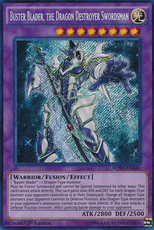 Buster Blader, the Dragon Destroyer Swordsman [BOSH-EN045] Secret Rare | Odin's Place