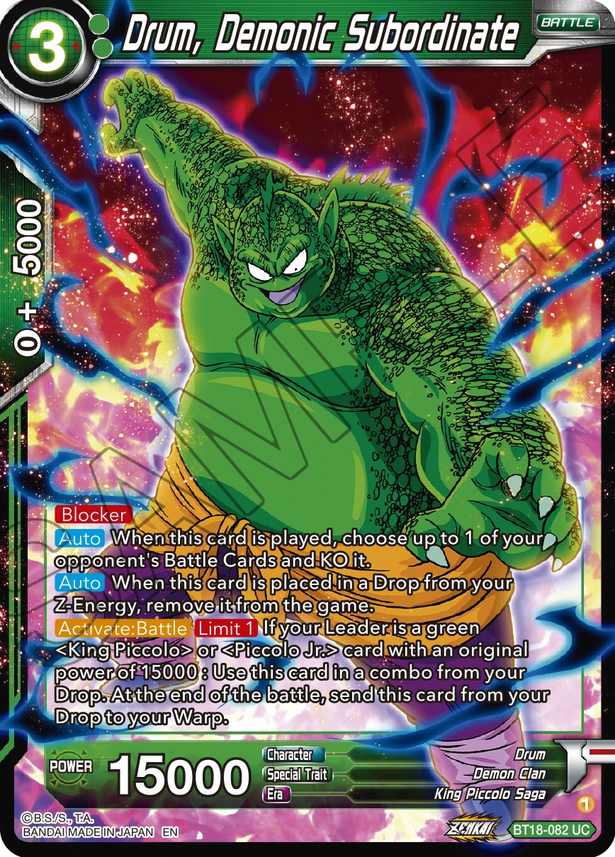 Drum, Demonic Subordinate (BT18-082) [Dawn of the Z-Legends] | Odin's Place