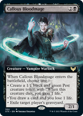 Callous Bloodmage (Extended Art) [Strixhaven: School of Mages] | Odin's Place