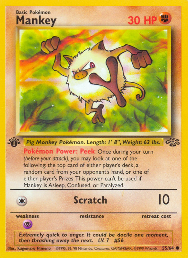 Mankey (55/64) [Jungle 1st Edition] | Odin's Place