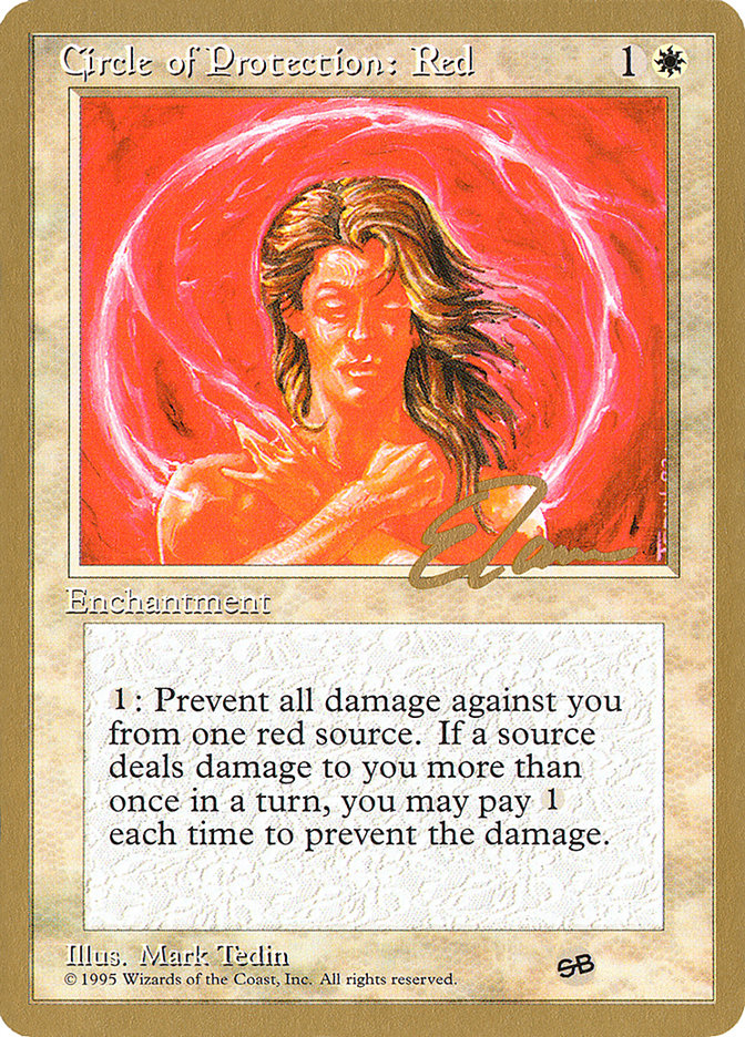 Circle of Protection: Red (Eric Tam) (SB) [Pro Tour Collector Set] | Odin's Place