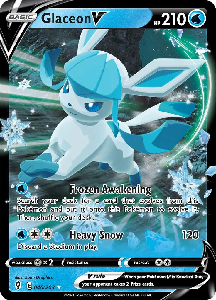 Glaceon V (040/203) [Sword & Shield: Evolving Skies] | Odin's Place