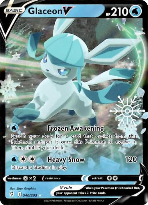 Glaceon V (040/203) (Holiday Calendar) [Sword & Shield: Evolving Skies] | Odin's Place