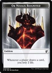 Ob Nixilis, Reignited Emblem // Zombie (010) Double-Sided Token [Commander 2019 Tokens] | Odin's Place