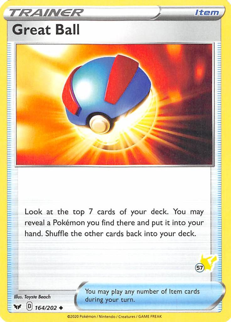 Great Ball (164/202) (Pikachu Stamp #57) [Battle Academy 2022] | Odin's Place
