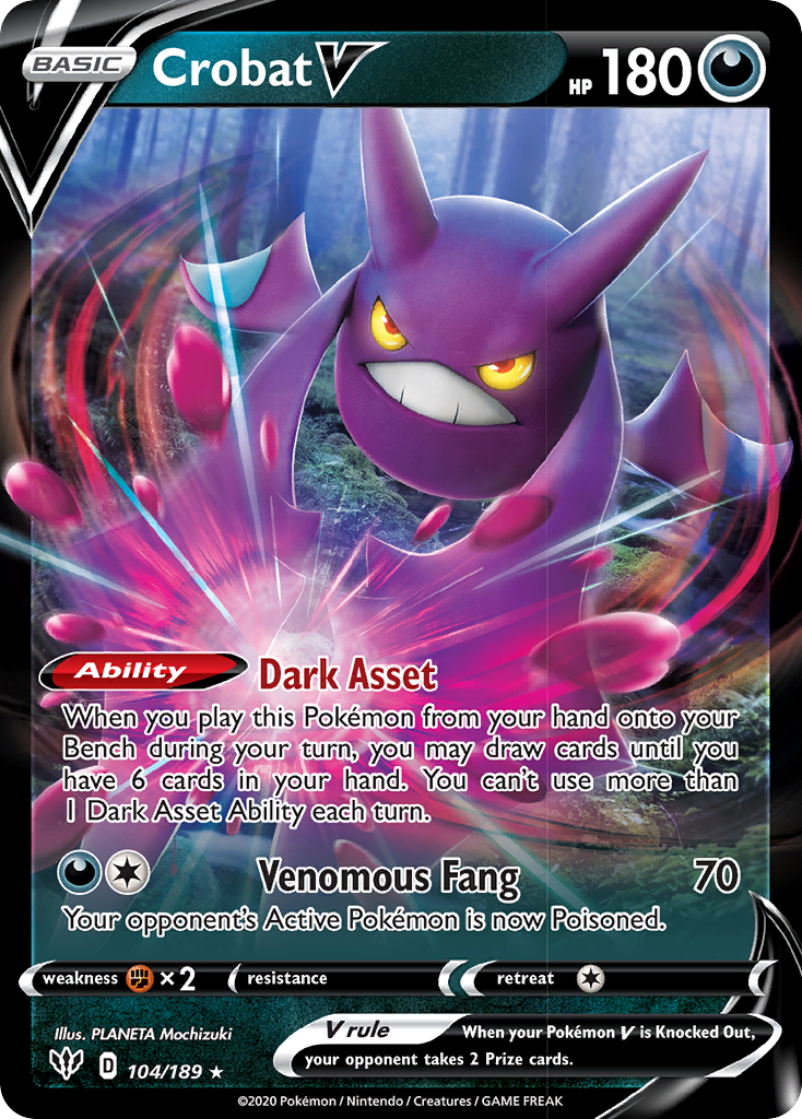 Crobat V (104/189) [Sword & Shield: Darkness Ablaze] | Odin's Place
